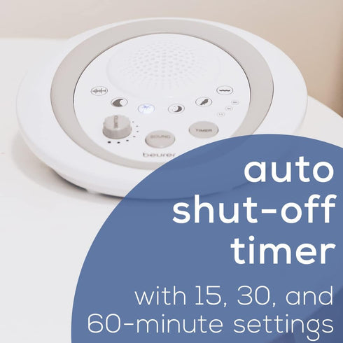 WN50 Beurer White Noise Machine, Sound Asleep for Home, Office, Baby Non-Looping Soothing for Relaxation & Portable