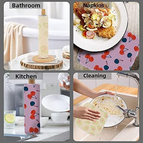 Reusable Paperless Paper Towels, 25 Pack, Washable Cotton Cloth Roll for Kitchen, 10”x10” with Cardboard Roll