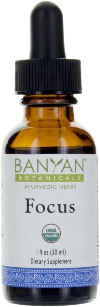 Banyan Botanicals Focus Liquid Extract - Organic Supplement in Non-Alcoholic Glycerin - 1 oz, Vegan