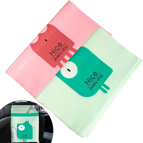 Portable Car Trash Bag - Easy Stick-On Disposable Garbage Bags - 100% Leak-Proof Durable Kitchen Storage Bag for Cars,