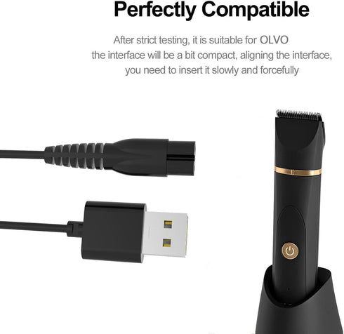 Replacement Power Cord for Olov Electric Trimmer Body Grooming USB Charger Cable
