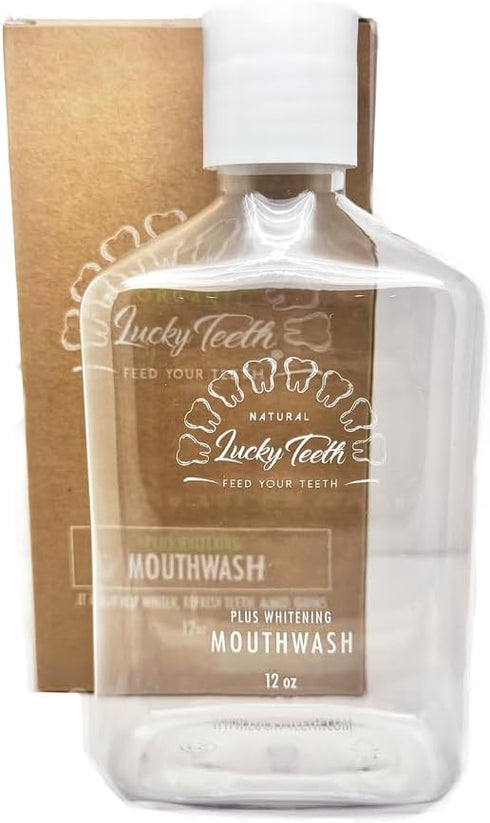 Lucky Teeth Organic Food Grade Peroxide MouthWash - Plus WHITENING - Whitens, Refreshes. Food