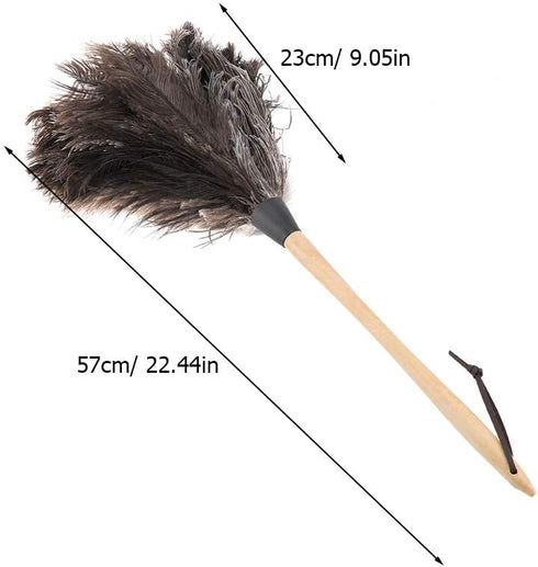 Handmade Washable Duster with Wooden Handle - Eco-Friendly Cleaning Tool