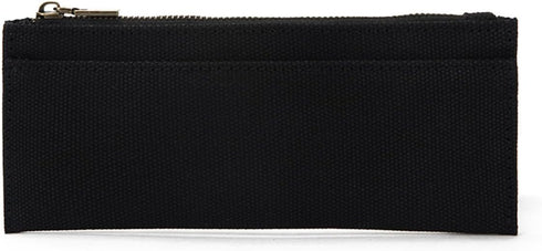 YONBEN Canvas Pencil Case, Zipper Storage Cosmetic Bag for Girls (Black, S)