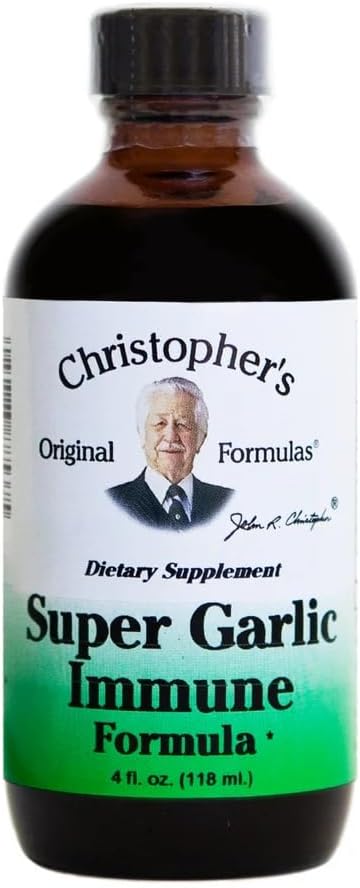 Immune 4 oz Christopher's Original Formulas Super Garlic Syrup | fl | Traditional Herbal Blend | Pure, No Fillers
