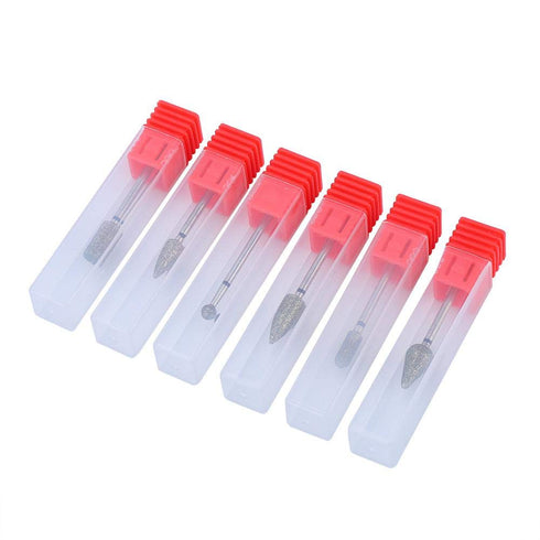 Nail Drill Bits Set, 6 pcs Nail Grinding Sanding Bit Set for Electric Drill Manicure Machine