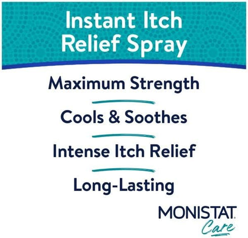 Monistat Instant Itch Relief Spray for Women, Maximum Strength Feminine Care, 2 oz (Pack of 3)