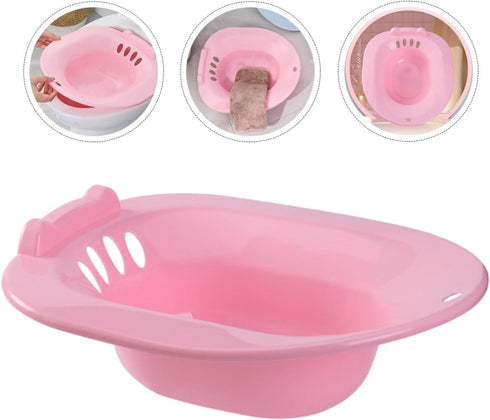 Postpartum Bath Soak Sitz Bath Basin with Anti-Spill Overflow for Pregnant Women and Elderly Non-Slip Hip Soaking Tub