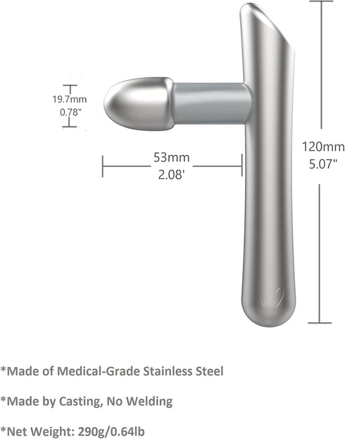 Heavy Duty Stainless Steel T-Bar Massage Tool for Myofascial & Reflexology Therapy