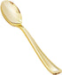50 Pack 6.9 Inch Heavy Duty Gold Plastic Spoons, Disposable Serving Utensils for Catering, Parties, Dinners, Weddings