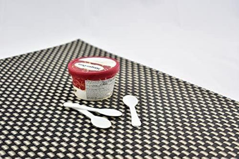 Gmark Taster Spoons - 400pc 3" Plastic Mini Spoons, Ice Cream, Dessert Spoons, White, 1 Box Set GM1002A