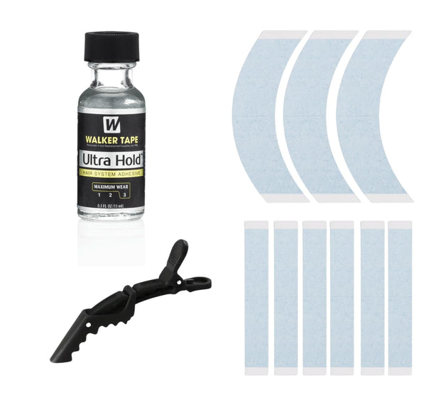 MRS GWEN HAIR & ACCESSORIES Ultra Hold Toupee & Lace Wig Adhesive Bundle (7 Items, 5 Fl Oz, Without Brush Applicator)