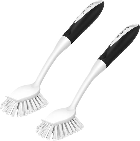 SetSail Dish Brush with Handle, 2 Pack Stiff Bristles Scrubber for Cleaning Dishes, Pots, Pans