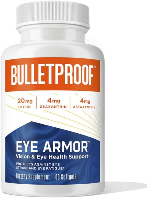 Bulletproof Eye Armor Supplement Softgels, 60 Count, Eye Health and Blue Light Protection