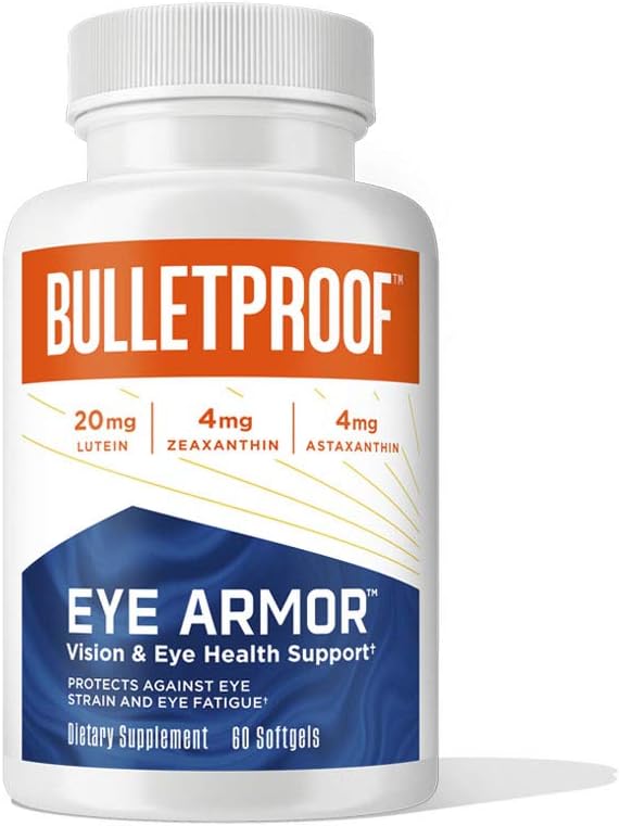 Bulletproof Eye Armor Supplement Softgels, 60 Count, Eye Health and Blue Light Protection