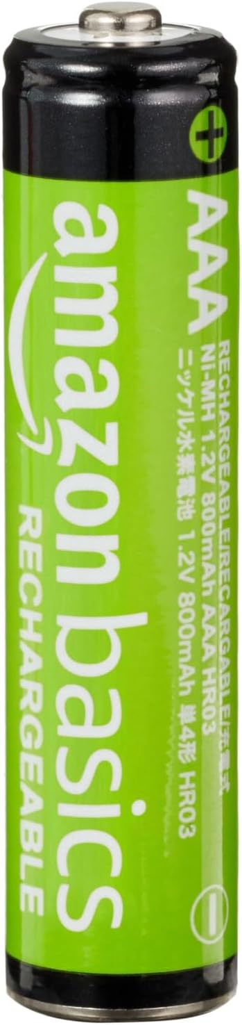 Amazon Basics 24-Pack Rechargeable AAA NiMH Performance Batteries, 800 mAh, Pre-Charged, Recharge up to 1000x Times