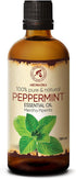 Peppermint Essential Oil 3.4 Fl Oz - 100% Pure & Natural Mint Oil for Home Fragrance, Aromatherapy, Body Care