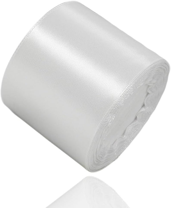 White Satin Ribbon, 3 Inch x 25 Yards for Gift Wrapping, Crafts, Hair Bows, Wedding Party Decoration, Sewing Projects