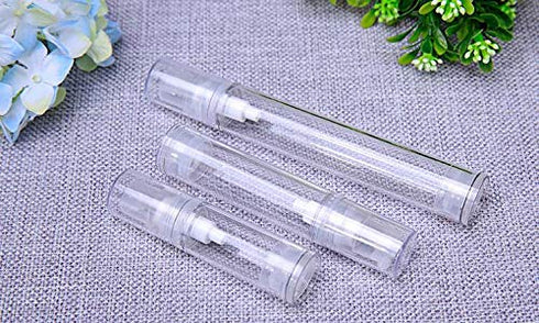12Pcs 5ML Empty Refillable Cosmetic Containers - Cream Lotion Bottles, Portable Clear Plastic Airless Pump Vials