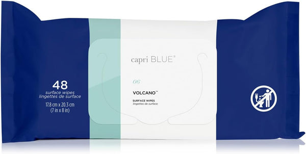 Capri Blue Volcano Multi Surface Wipes, Non-toxic Cleaning Wipes with Essential Oils for Countertops & More (48 count)