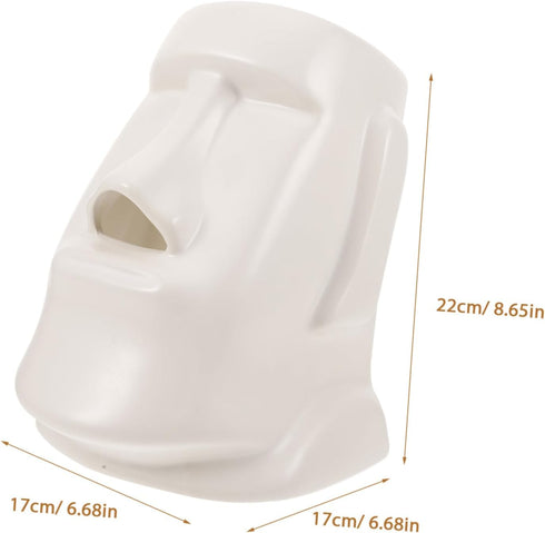 TOPPERFUN Creative Moai Stone Tissue Holder Stylish Tissue Box for Home Office and Car Decor Compact Design