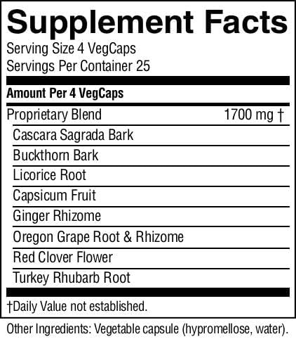 Nature's Sunshine Lower Bowel Stimulator, 100 Vegcaps, Helps Relieve Constipation and Detox