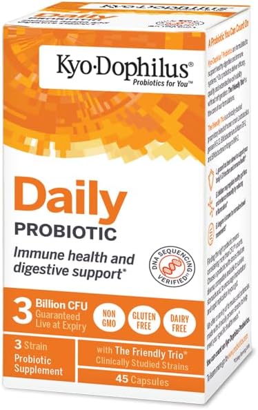 Kyo-Dophilus Daily Probiotic, 45 Capsules, Immune & Digestive Support (Packaging may vary)