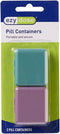 EZY DOSE Daily Travel Pocket Pharmacy Pill Organizer, 2-Pack, Portable Pill Box, Colors May Vary