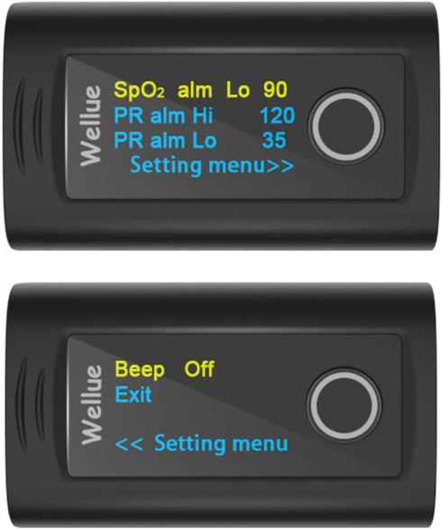 Wellue Bluetooth Pulse Oximeter Fingertip, Blood Oxygen Saturation Monitor with Free APP, Carry Bag, Batteries & Lanyard