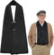 Yuanan Black 15 Inch Size Adult Bibs for Men, Washable Reusable Dining Clothing