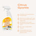 Citrus Sparkle Non-toxic Heavy Duty Degreaser & Cleaner, Pure Citrus Extracts & Natural D-limonene, 24oz Spray + Refill