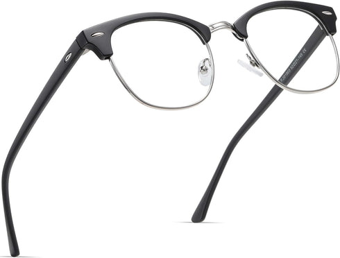Blue Light Blocking Glasses Vintage Half Frame UV Clear Lens Anti Eyestrain
