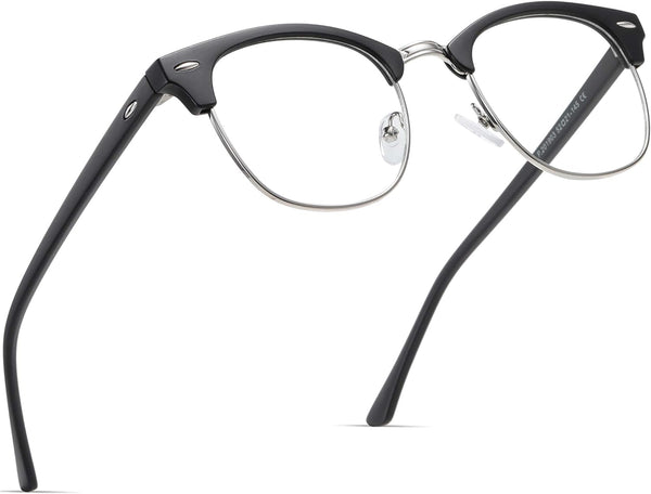 Blue Light Blocking Glasses Vintage Half Frame UV Clear Lens Anti Eyestrain