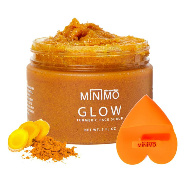 Minimo Glow Turmeric Face Scrub | Infused with Turmeric, Manuka Honey & Chamomile | Unscented for All Skin Types