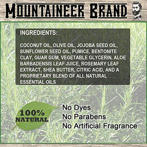 Mountaineer Brand Bald Head Care for Men | 4oz Exfoliating Head/Face Scrub, All Natural Daily Grooming Wash