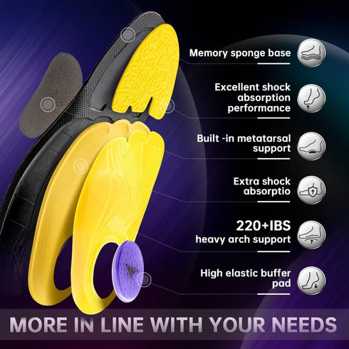 VALSOLE Plantar Fasciitis Insoles for Men Women, Heavy Duty Support Orthotics for Flat Feet, Arch Pain, Heel Pain Relief