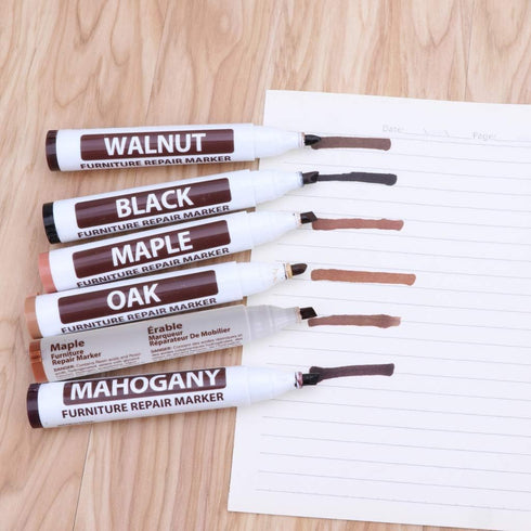 NUEAYMS 4 Wood Furniture & Floor Repair Markers For Touch Up Resin Repair Wood Filler For Making Scratches Disappear