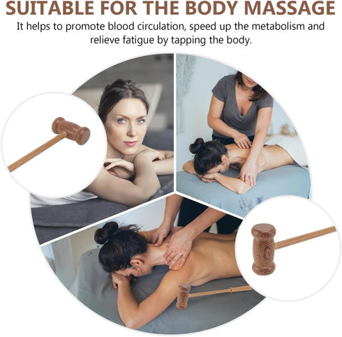Hammer 15.74 Inch LALAFINA Back Massager Handheld Wooden Massage for Body Pain Relief Neck Shoulder Leg Feet Relaxation