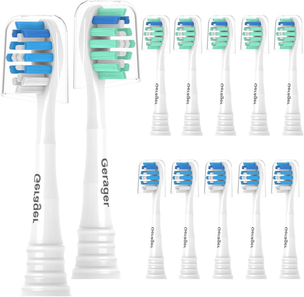 Replacement Toothbrush Heads for Philips Sonicare - 12 Pack Compatible Brush Heads for Electric Toothbrushes