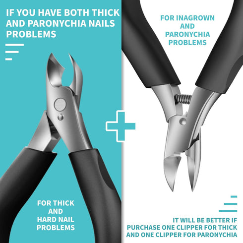 Toenail Clippers for Ingrown & Thick Toenails, Heavy Duty Tool with Sharp Blades & Long Handle, Gift for Men