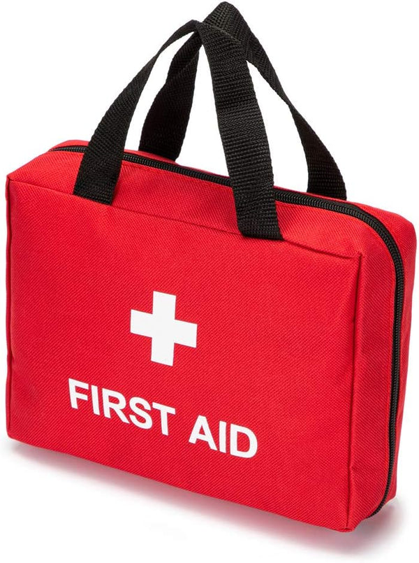 Jipemtra Red First Aid Bag Empty Travel Rescue Pouch First Responder Storage Medicine