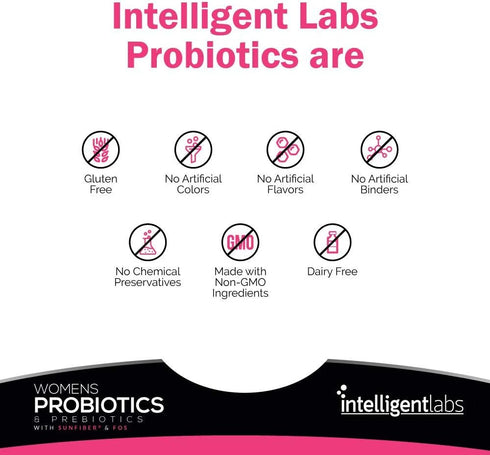 Intelligent Labs Women's Probiotics Formula with Cranberry Extract, D-Mannose, 60-Day Supply, 6 Billion CFU