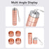 Metal Pill Organizer - Stackable Weekly Travel Medicine Box, Portable Waterproof Aluminum Alloy with Lanyard Rose Gold