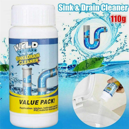 iekufes (2pcs) Wild Tornado Powerful Sink & Drain Cleaner Powder - Quick Foaming Super Cleaning Agent for Kitchen