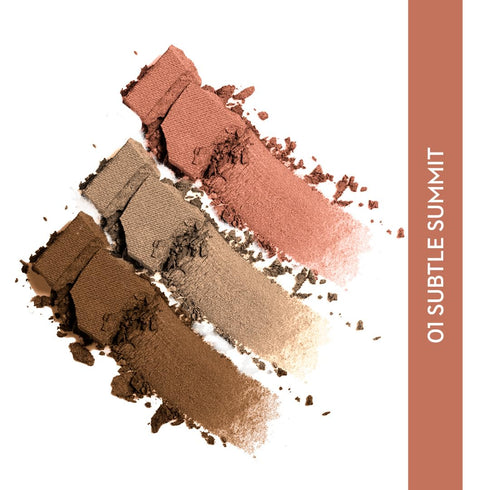 Sugar Cosmetics Contour De Force Face Palette 01 Subtle Summit - Longlasting Blush, Highlighter, and Bronzer
