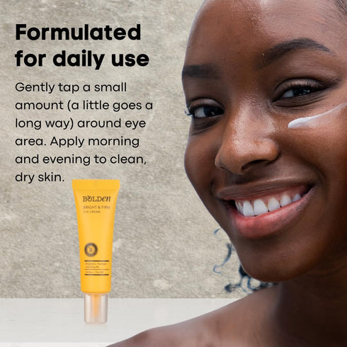 BOLDEN Bright & Firm Eye Cream | Under Eye Cream for Dark Circles & Puffiness, Hydrates & Improves Wrinkles (0.5 Fl Oz)