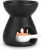 ComSaf Aromatherapy Essential Oil Burner - Set of 1 Ceramic Oil Diffuser Candle Tealight Holder (Black)