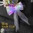 Jeairts Led Veil Bridal Bow Clip, Glowing White Tulle Hair Piece with Clip, Bachelorette Party Accessories for Women