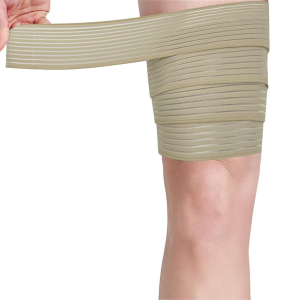 Thigh Support Compression Bandage Sleeve for Women and Men, Adjustable Lower Leg Wrap for Thigh Pain Relief