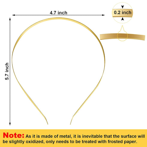 WILLBOND 24 Pieces Smooth Metal Headbands, DIY Craft Frame, Plain Thin Bulk Hair Accessories for Men Women (Black,